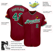 Custom Crimson Kelly Green-White Authentic Baseball Jersey