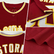 Custom Crimson White-Gold Authentic Baseball Jersey