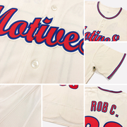 Custom Cream Red-Navy Authentic Baseball Jersey