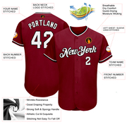 Custom Crimson White-Black Authentic Baseball Jersey