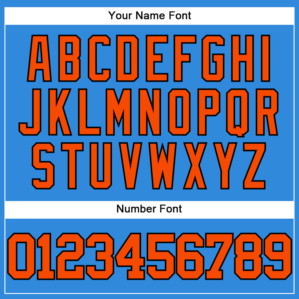 Custom Electric Blue Orange-Black Authentic Baseball Jersey