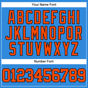 Custom Electric Blue Orange-Black Authentic Baseball Jersey