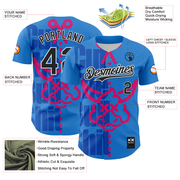 Custom Electric Blue Black-White 3D Revzzz Cut The Bullshit Authentic Baseball Jersey