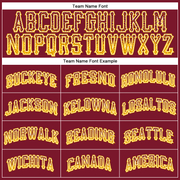 Custom Crimson Gold-White Authentic Drift Fashion Baseball Jersey