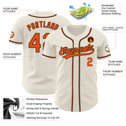 Custom Cream Orange-Black Authentic Baseball Jersey