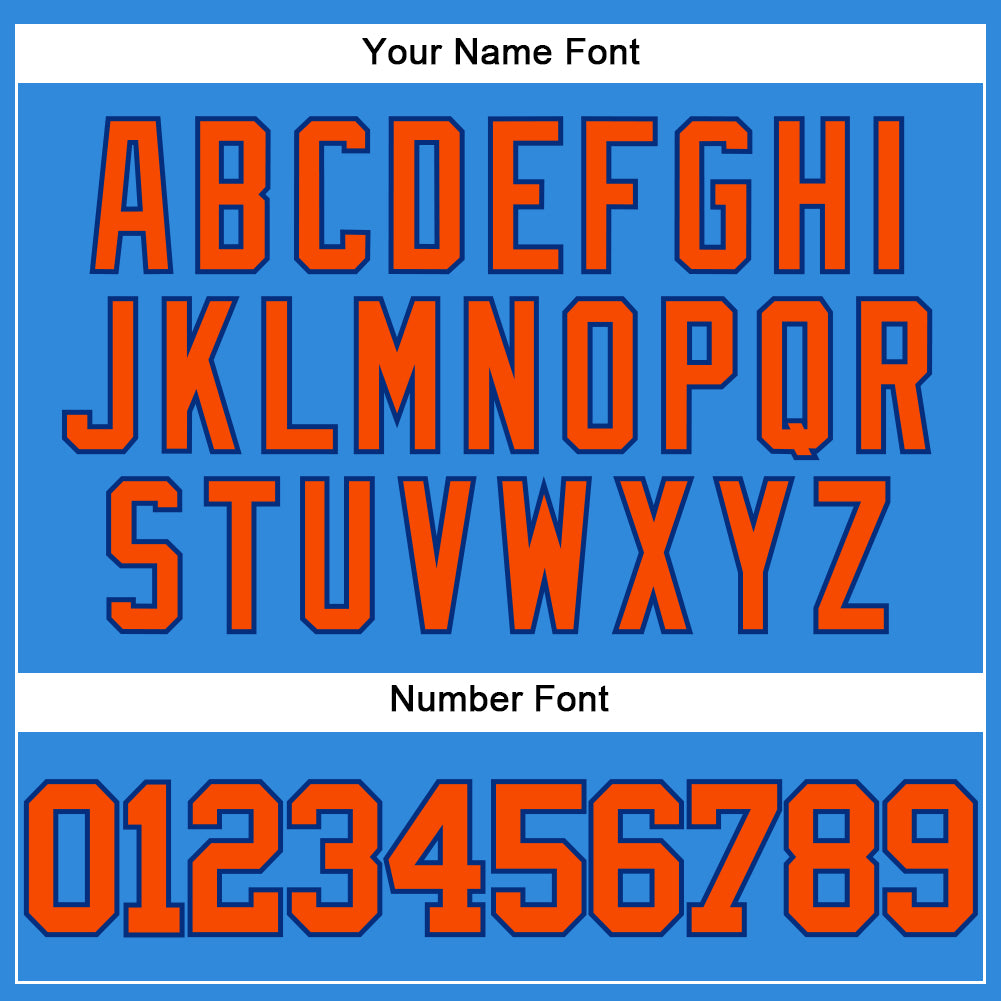 Custom Electric Blue Orange-Royal Authentic Baseball Jersey