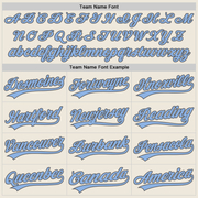 Custom Cream Light Blue-Steel Gray Authentic Baseball Jersey