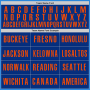 Custom Electric Blue Orange-Royal Authentic Baseball Jersey