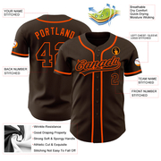 Custom Brown Brown-Orange Authentic Baseball Jersey