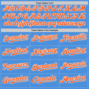 Custom Electric Blue Orange-White Line Authentic Baseball Jersey