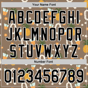 Custom Brown Black-White 3D Hawaii Flower And Fruit Pineapple Authentic Baseball Jersey