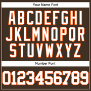Custom Brown White-Orange Authentic Baseball Jersey