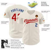 Custom Cream Red-Royal Authentic Baseball Jersey