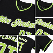 Custom Black Neon Green-White Authentic Baseball Jersey