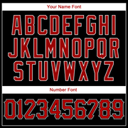 Custom Black Red-White Authentic Baseball Jersey