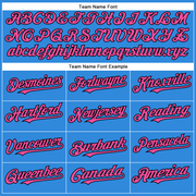 Custom Electric Blue Pink-Black Authentic Baseball Jersey