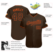 Custom Brown Brown-Orange Authentic Baseball Jersey
