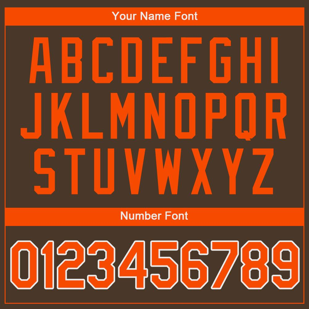 Custom Brown Orange-White Authentic Baseball Jersey