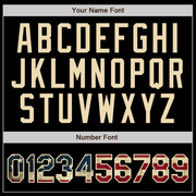 Custom Black Cream Pinstripe Vintage USA Flag-Cream Authentic Baseball Jersey