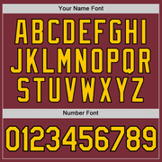 Custom Burgundy Yellow-Black Authentic Baseball Jersey