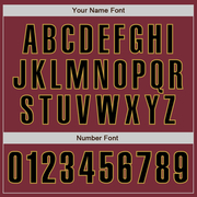 Custom Burgundy Black-Old Gold Authentic Baseball Jersey