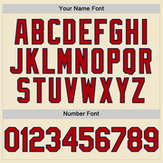 Custom Cream Red-Navy Mesh Authentic Throwback Baseball Jersey