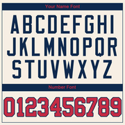 Custom Cream Red-Navy Authentic Baseball Jersey