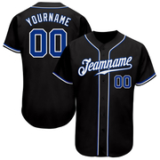 Custom Black Royal-White Authentic Baseball Jersey