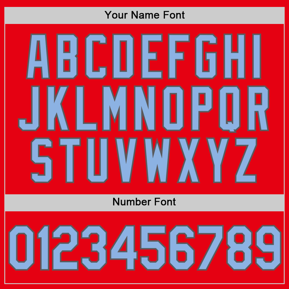 Custom Fire Red Light Blue-Steel Gray Authentic Baseball Jersey