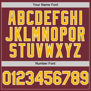 Custom Burgundy Gold-White Line Authentic Baseball Jersey