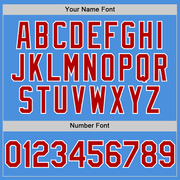 Custom Electric Blue Red-White Line Authentic Baseball Jersey