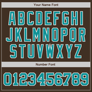 Custom Brown Teal-White Authentic Baseball Jersey