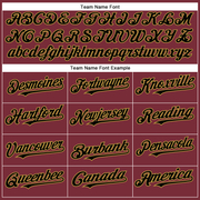 Custom Burgundy Black-Old Gold Authentic Baseball Jersey