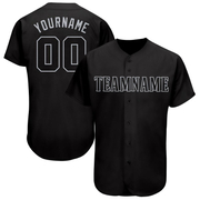 Custom Black Gray Baseball Jersey