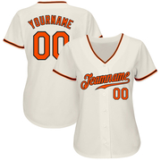 Custom Cream Orange-Black Authentic Baseball Jersey