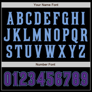 Custom Black Purple-Light Blue Authentic Baseball Jersey