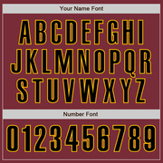 Custom Burgundy Black-Gold Authentic Baseball Jersey