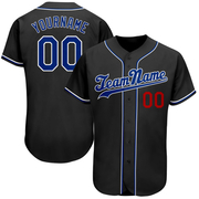 Custom Black Royal-Red Authentic Baseball Jersey
