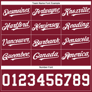 Custom Crimson White Authentic Baseball Jersey