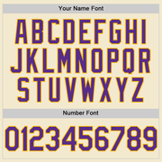 Custom Cream Purple-Gold Authentic Throwback Baseball Jersey