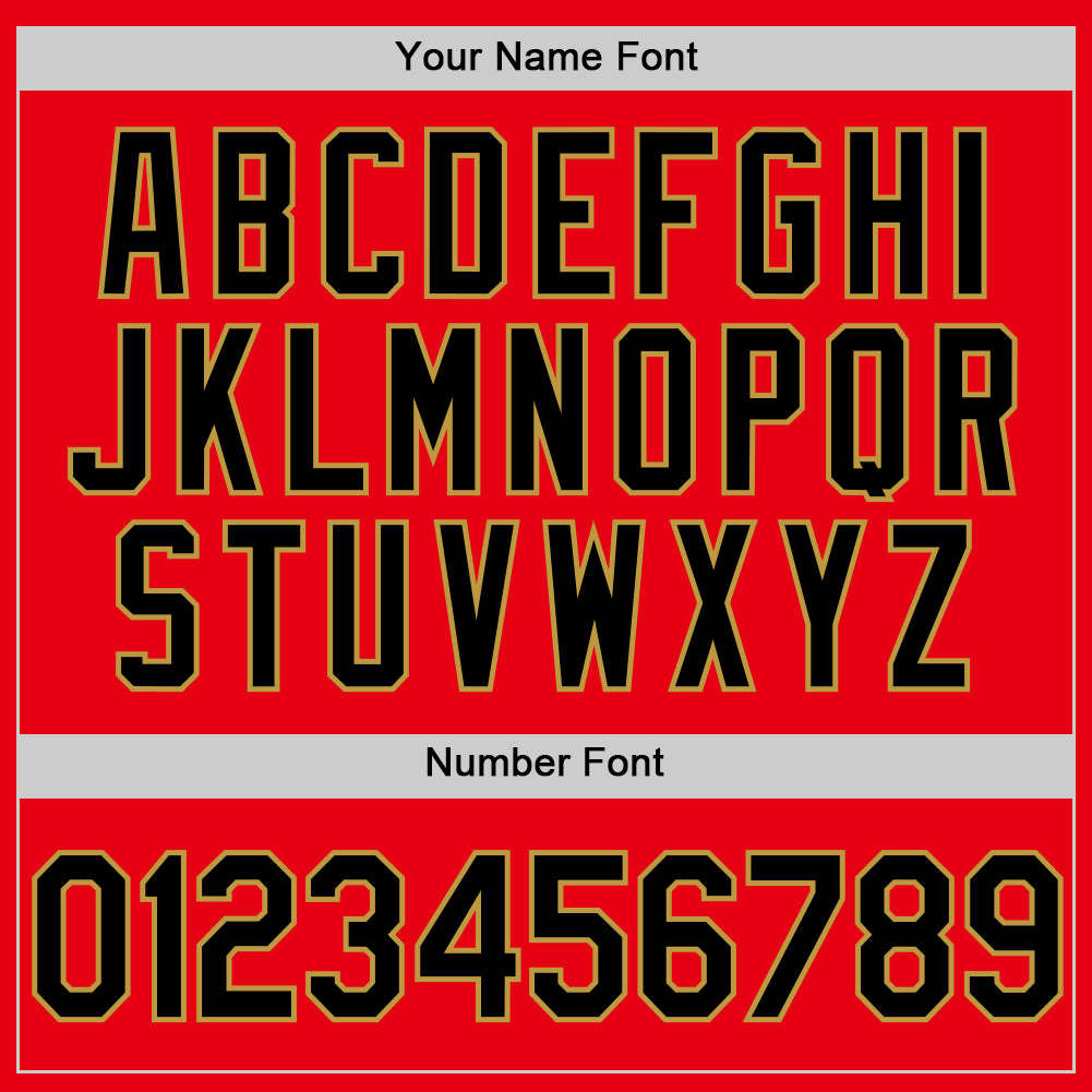 Custom Fire Red Black-Old Gold Authentic Baseball Jersey