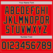 Custom Fire Red Navy-Yellow Authentic Baseball Jersey