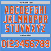 Custom Electric Blue Orange-White Line Authentic Baseball Jersey