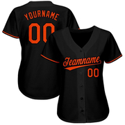 Custom Black Orange Baseball Jersey