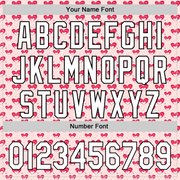 Custom Light Pink White-Black 3D Love Heart Valentine's Day Authentic Baseball Jersey