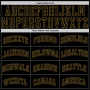 Custom Black Black-Old Gold Authentic Skull Fashion Baseball Jersey