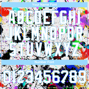 Custom Splashes Graffiti Pattern White-Light Blue 3D Authentic Baseball Jersey