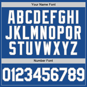 Custom Blue White-Gray Authentic Throwback Baseball Jersey