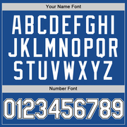 Custom Blue White-Black Authentic Throwback Baseball Jersey