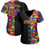 Custom Rainbow For Pride Month Love Is Love LGBT 3D Authentic Baseball Jersey